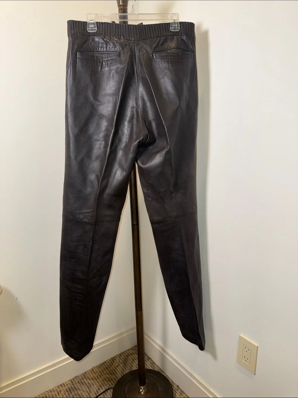 Vintage Valentino Espresso Brown Leather Pants